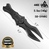 GELSHADOW 8.2" Unique Cool Double Blade Pocket Knife EDC Hiking Tools-GS88, view 2