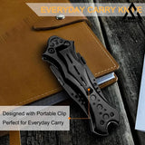 GELSHADOW 8.2" Unique Cool Double Blade Pocket Knife EDC Hiking Tools-GS88, view 4