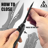 GELSHADOW 8.2" Unique Cool Double Blade Pocket Knife EDC Hiking Tools-GS88, view 5