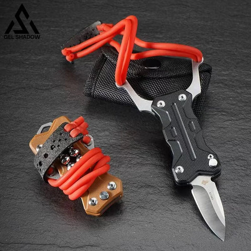 GELSHADOW Multifunctional knife slingshot G10 EDC Pocket Folding Knife-GS18