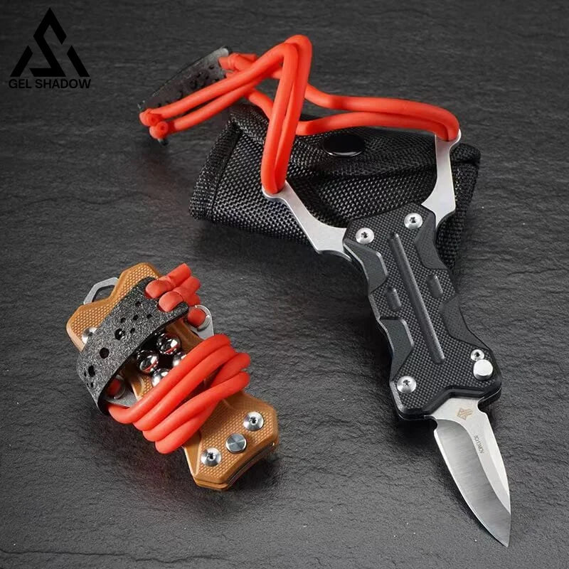 GELSHADOW Multifunctional knife slingshot G10 EDC Pocket Folding Knife-GS18