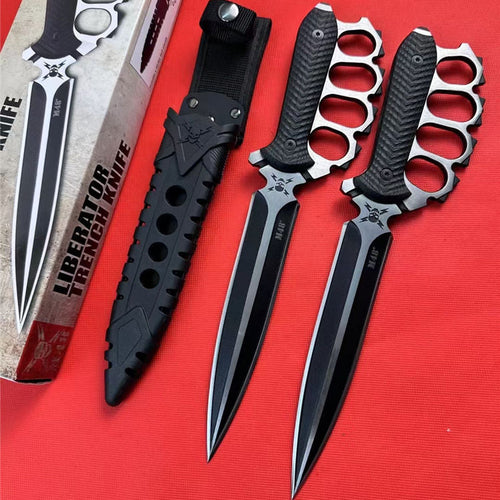 GELSHADOW M48 Liberator Trench Knife | 7 1/2” 2Cr13 stainless steel blade | 13 3/4” overall | Vortec and nylon sheath included-GS76