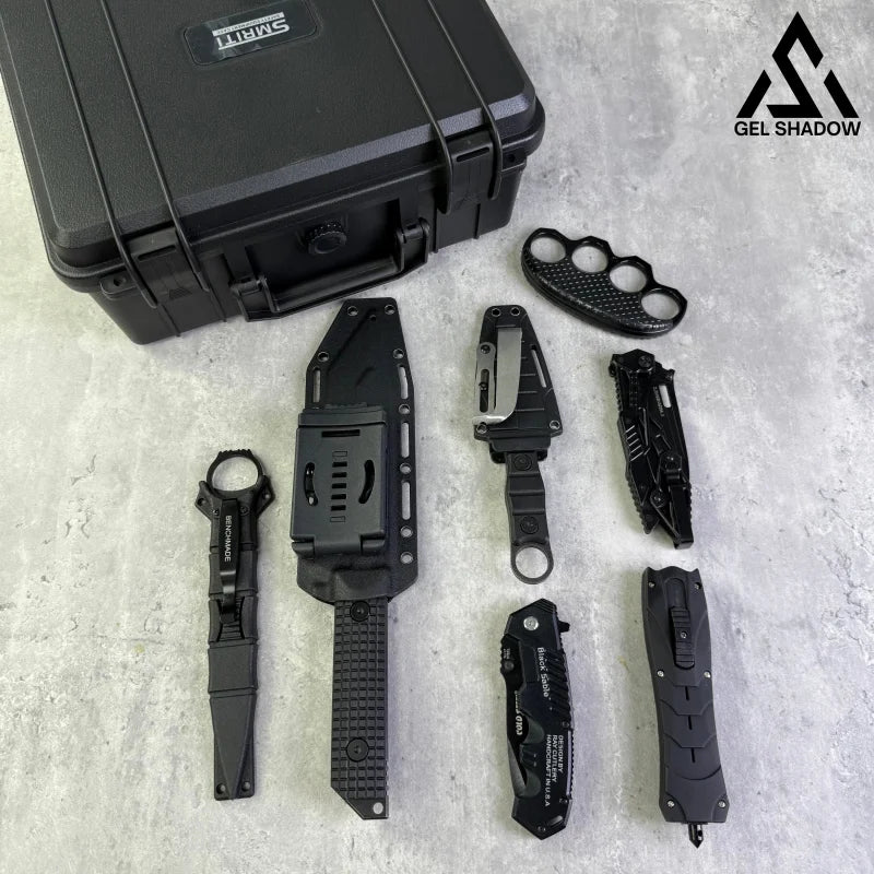 GELSHADOW GS245-Premier Tactical Black Knifes Box Set 7pcs
