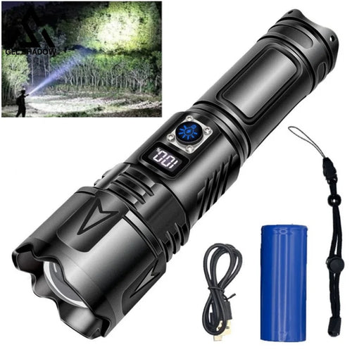 GELSHADOW GS252-Rechargeable LED Flashlights High Lumens 5 Modes, IPX6 Waterproof Handheld