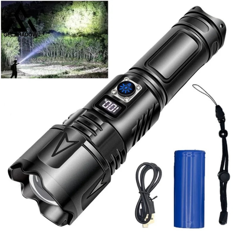 GELSHADOW GS252-Rechargeable LED Flashlights High Lumens 5 Modes, IPX6 Waterproof Handheld