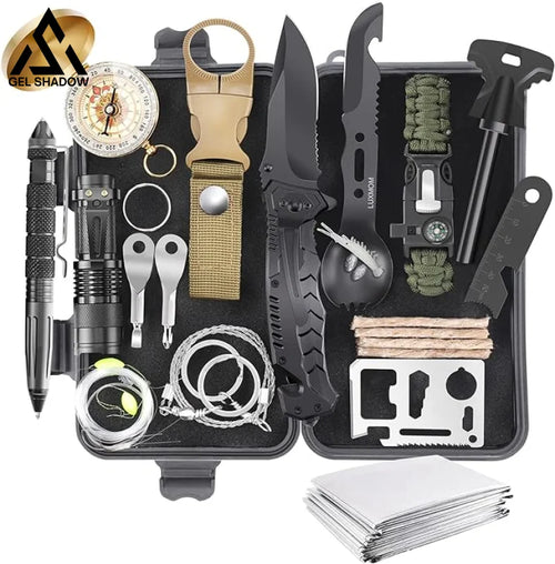 GELSHADOW GS250-Survival Kit 28 in 1, Survival Gear Tool Emergency Tactical Equipment