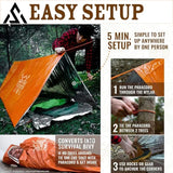 GELSHADOW GS249-Ultralight Survival Tent • 2 Person Mylar Emergency Shelter Tube Tent + Paracord, view 4