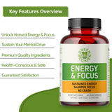 Green Regimen Energy & Focus Capsules - Nootropic Supplement for Mental Clarity, Concentration & Alertness - No Crash - 60 Caps, view 2