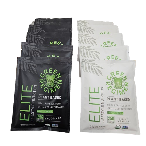 Green Regimen Organic Plant Based Protein Vanilla & Chocolate Packets - 20 Servings (10 Packets Each Flavor)