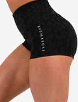 Guru Muscle ANIMAL SCRUNCH BUM SHORTS LEOPARD BLACK, view 2