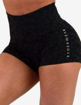 Guru Muscle ANIMAL SCRUNCH BUM SHORTS LEOPARD BLACK, view 3