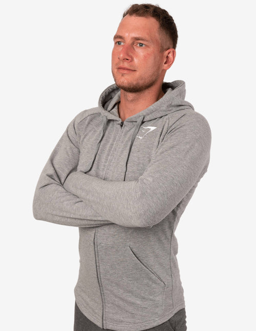 Guru Muscle ARK ZIP HOODIE LIGHT GREY MARL