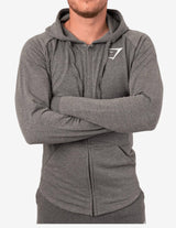 Guru Muscle Ark Zip Hoodie Charcoal Marl, view 2