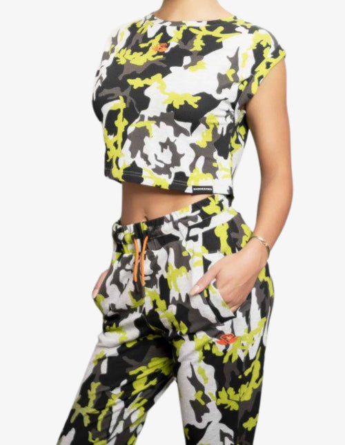 Guru Muscle ARTEMIS Crop shirt – GREY & LIME LIGHT