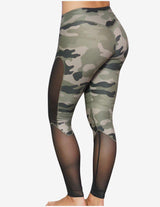 Guru Muscle Athena Camo Leggings – Olive Green & Black, view 2