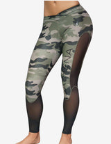 Guru Muscle Athena Camo Leggings – Olive Green & Black, view 3