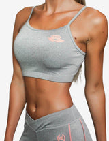 Guru Muscle ATHENA COMFORT CROP TOP – Grey Melange, view 2