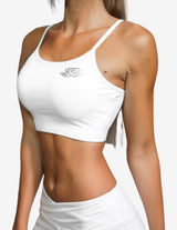 Guru Muscle ATHENA COMFORT CROP TOP – White Ivory, view 3