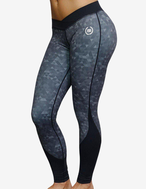 Guru Muscle ATHENA Geometric leggings โ Black/Grey
