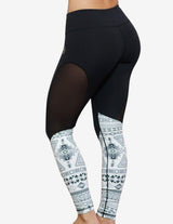 Guru Muscle Athena Maori Leggings – Black, view 2