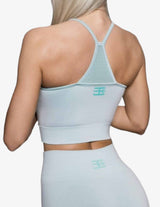 Guru Muscle Aurora Seamless Crop Top – Grey & Mint, view 2