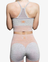 Guru Muscle Aurora Seamless Crop Top – Grey & Orange, view 2