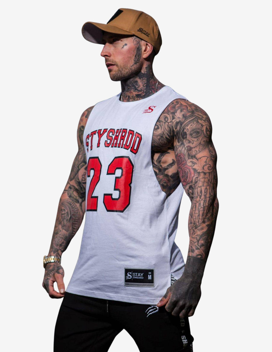 Guru Muscle BALLER- Basketball Muscle Tank top - White