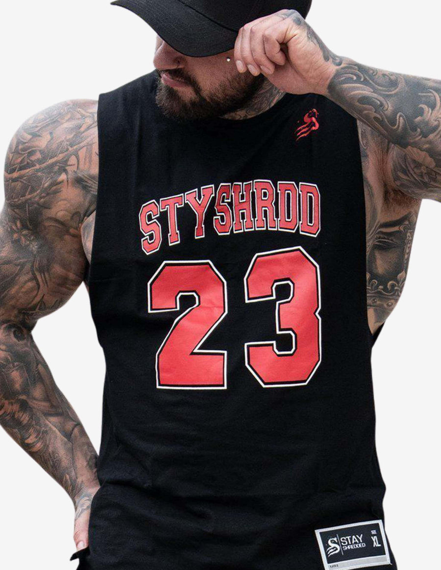 Guru Muscle Basketball Tank top - Black/Red