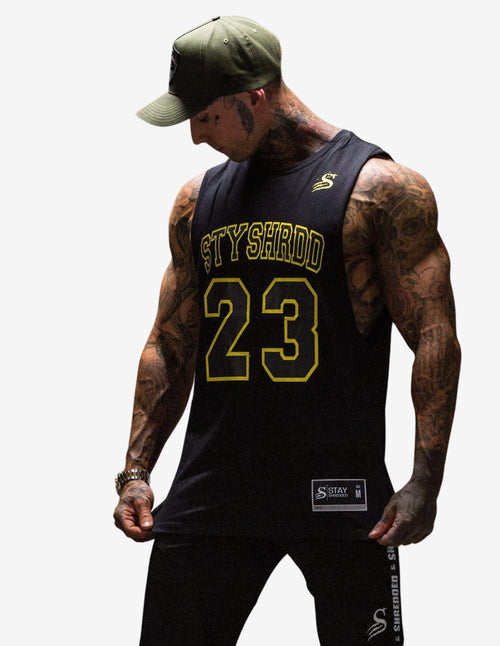 Guru Muscle Basketball Tank top - Black/Yellow
