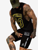 Guru Muscle Basketball Tank top - Black/Yellow, view 3