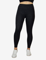 Guru Muscle Black Leopard Legging - Black, view 2