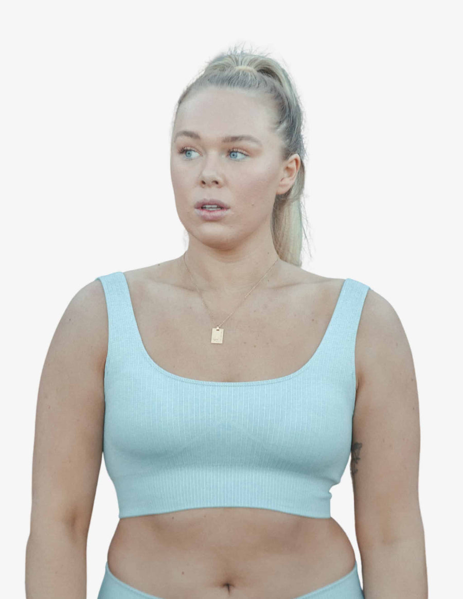 Guru Muscle Bondi Blue Ribbed Seamless Bra