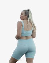Guru Muscle Bondi Blue Ribbed Seamless Biker Shorts, view 2