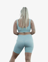 Guru Muscle Bondi Blue Ribbed Seamless Biker Shorts, view 3