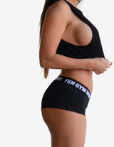Guru Muscle BOOTY SHORTS | SCRUNCH BUM BLACK, view 2