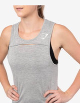 Guru Muscle BURNOUT VEST Light Grey Marl, view 2