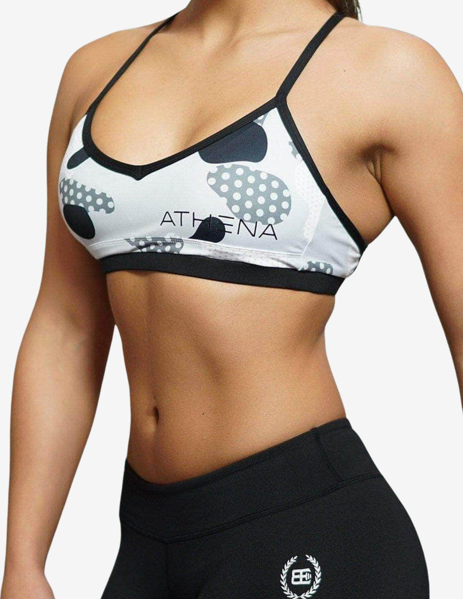 Guru Muscle CEMO Deep-V Sports Bra – Black Grey
