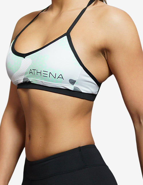 Guru Muscle CEMO Deep-V Sports Bra – Mint Grey