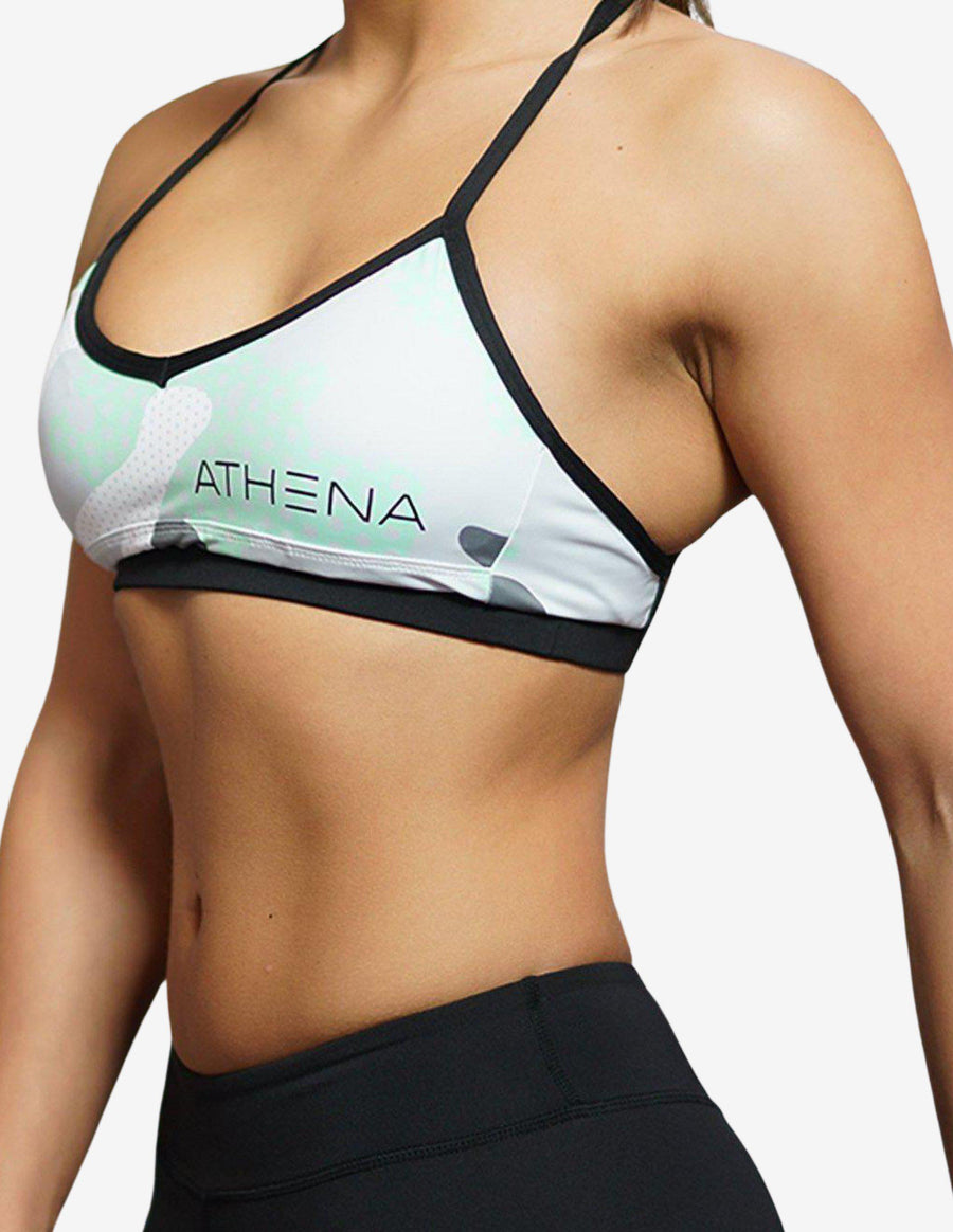 Guru Muscle CEMO Deep-V Sports Bra – Mint Grey