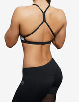 Guru Muscle CEMO Deep-V Sports Bra – Mint Grey, view 2