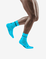 Guru Muscle CEP Neon Mid Cut Socks Blue, view 3