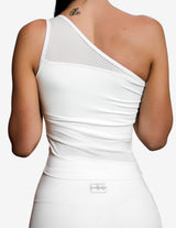 Guru Muscle CHIONE Crop Top – White Ivory, view 2