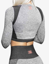 Guru Muscle Cleopatra Seamless Crop Top – Light Grey, view 2