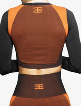 Guru Muscle Cleopatra Seamless Crop Top – Orange, view 2