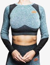 Guru Muscle Cleopatra Seamless Crop Top – Petrol, view 3