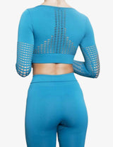 Guru Muscle CLIO 2.0 Seamless Crop Top – OCEAN DEEP, view 2