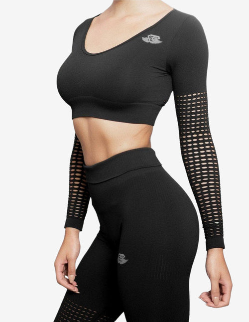 Guru Muscle CLIO 2.0 Seamless Crop Top – BLACK