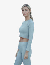 Guru Muscle Cloudy Long Sleeve Crop, view 3