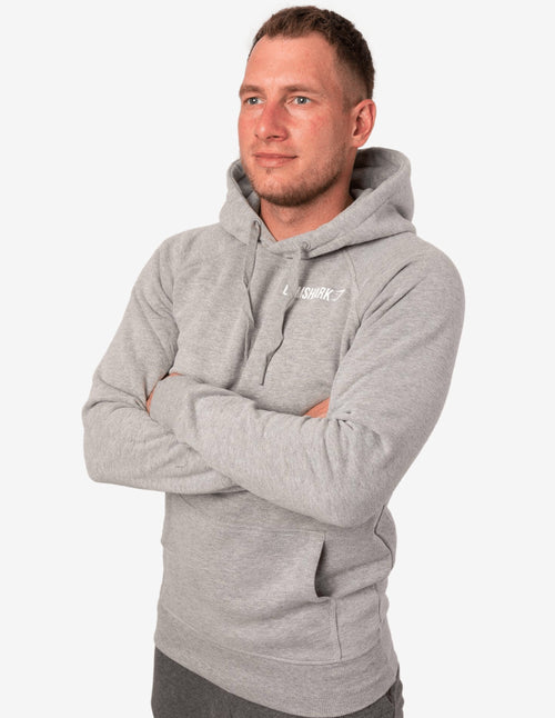 Guru Muscle Crest Hoodie Light Grey Marl