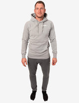 Guru Muscle Crest Hoodie Light Grey Marl, view 3